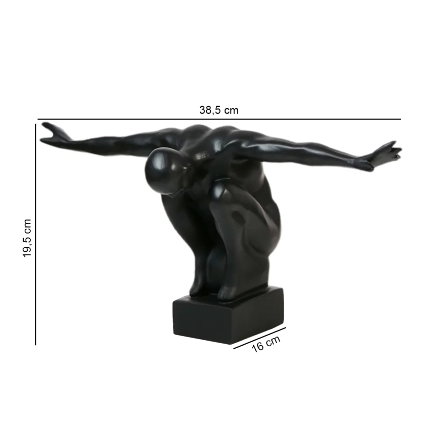 Настолна декорация 25x41x20 cm смола/черна