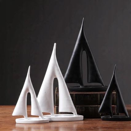 Настолна декорация, 28 см, смола/черна