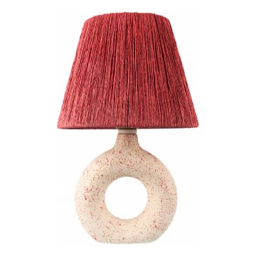 Настолна лампа 1xE27/40W/230V бял/червен