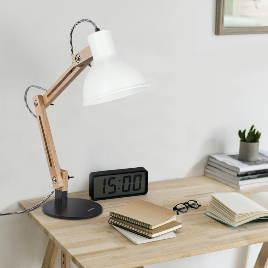 Настолна лампа 1xE27/40W/230V бяла/черна