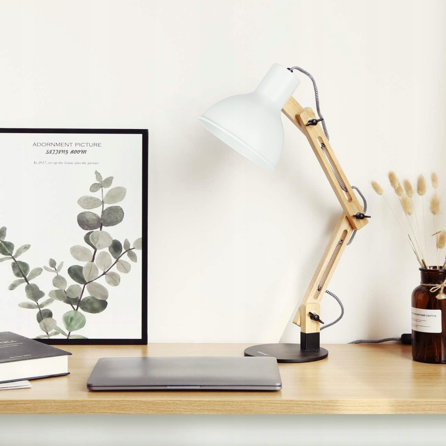 Настолна лампа 1xE27/40W/230V бяла/черна