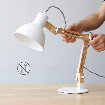 Настолна лампа 1xE27/40W/230V бяла