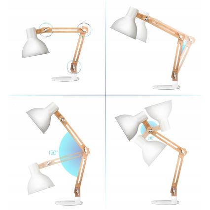 Настолна лампа 1xE27/40W/230V бяла