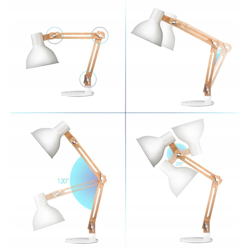 Настолна лампа 1xE27/40W/230V бяла