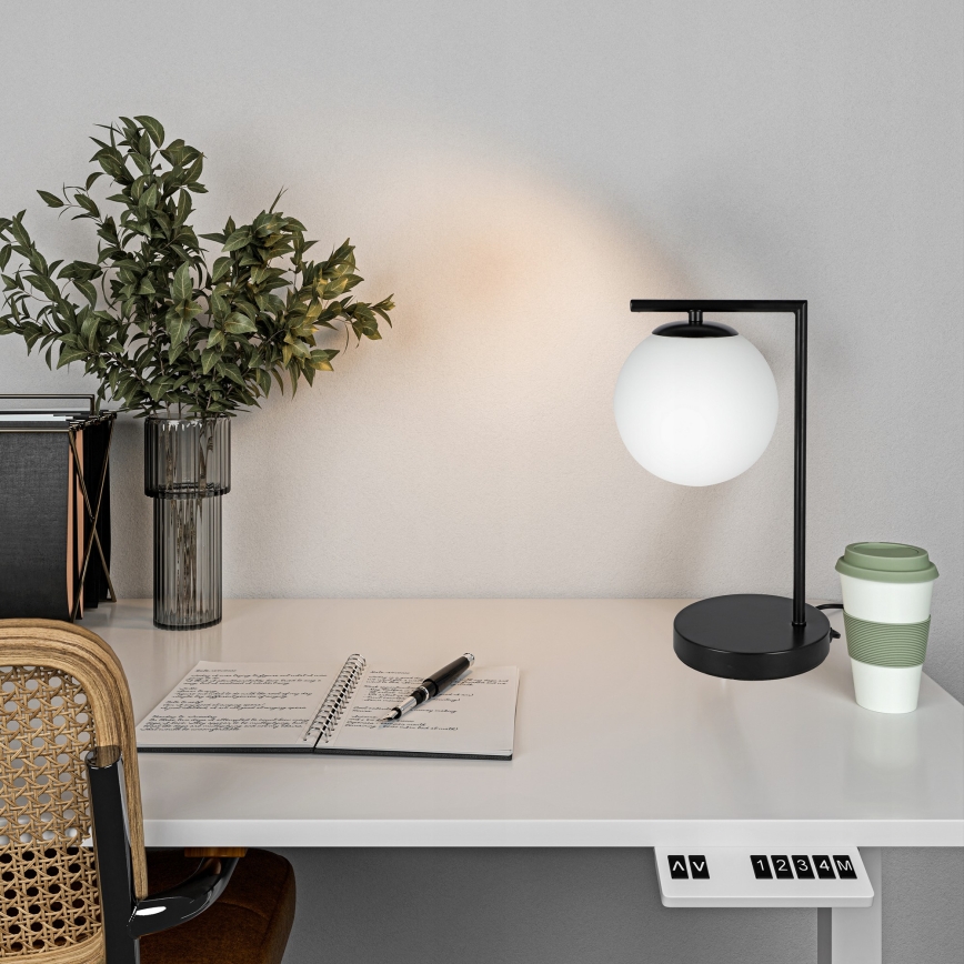 Настолна лампа 1xE27/40W/230V черна/бяла