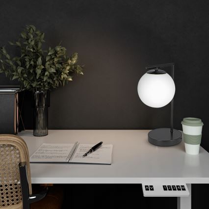 Настолна лампа 1xE27/40W/230V черна/бяла
