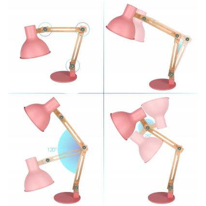 Настолна лампа 1xE27/40W/230V розова