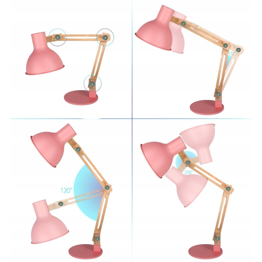 Настолна лампа 1xE27/40W/230V розова