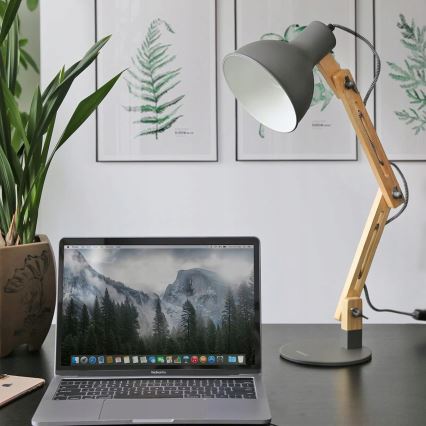 Настолна лампа 1xE27/40W/230V сива