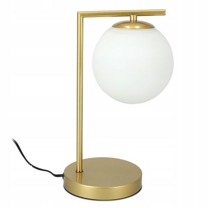 Настолна лампа 1xE27/40W/230V златна/бяла