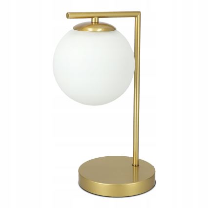 Настолна лампа 1xE27/40W/230V златна/бяла