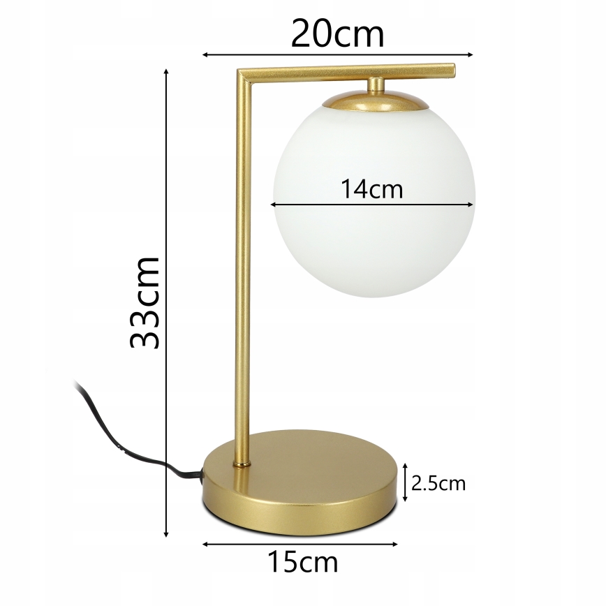 Настолна лампа 1xE27/40W/230V златна/бяла
