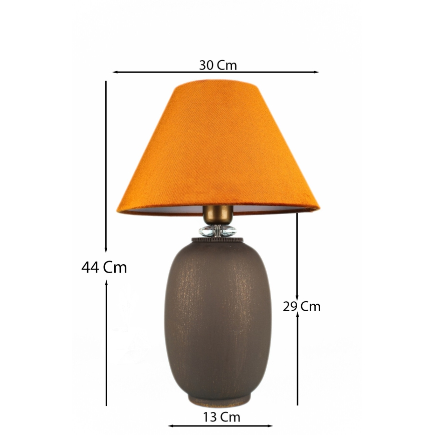 Настолна лампа 1xE27/40W/230V кафяв/оранжев