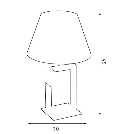 Настолна лампа 1xE27/60W/230V 45 cм черна/златиста