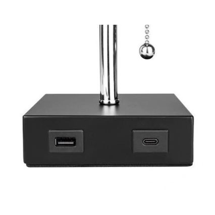 Настолна лампа 1xE27/60W/230V с USB зарядно устройство