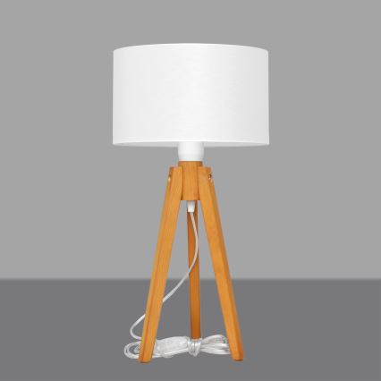 Настолна лампа ALBA 1xE27/15W/230V бял/дъб