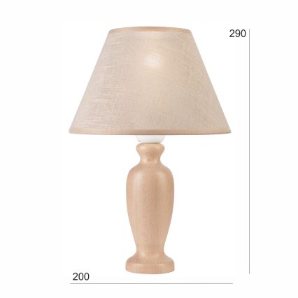 Настолна лампа AMFORA 1xE27/60W/230V бежов/бук