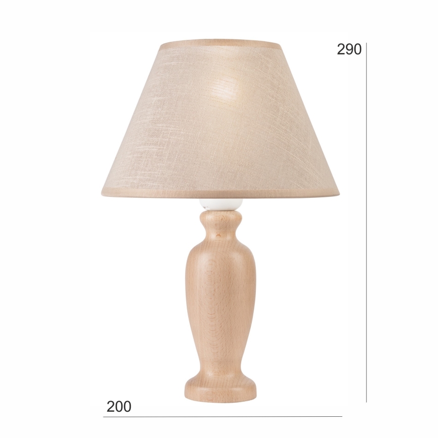 Настолна лампа AMFORA 1xE27/60W/230V бежов/бук