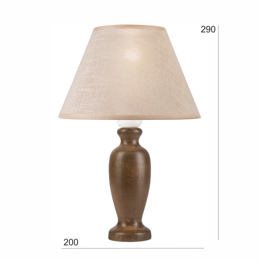 Настолна лампа AMFORA 1xE27/60W/230V тъмнокафяв/бук