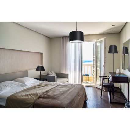 Настолна лампа ARDEN 1xE27/60W/230V Ø 30 см черна/бяла