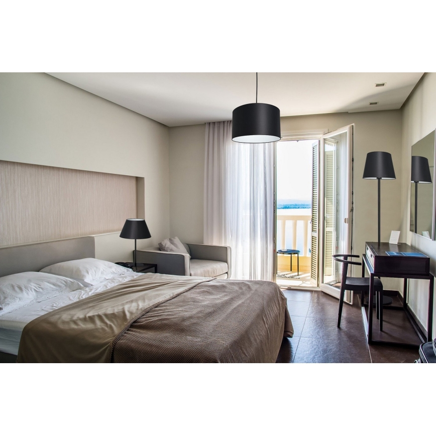 Настолна лампа ARDEN 1xE27/60W/230V Ø 30 см черна/бяла