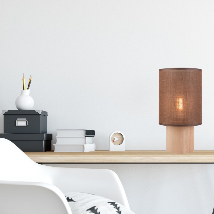 Настолна лампа ARI TABLE 1xE27/60W/230V кафява/бук