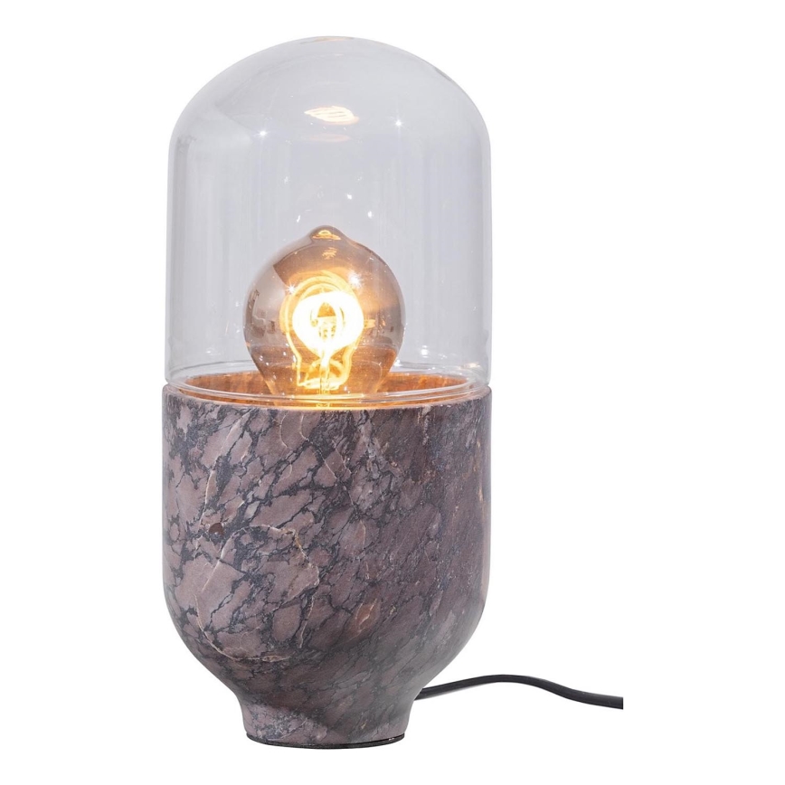 Настолна лампа ASEL 1xE27/25W/230V мрамор сив/кафяв