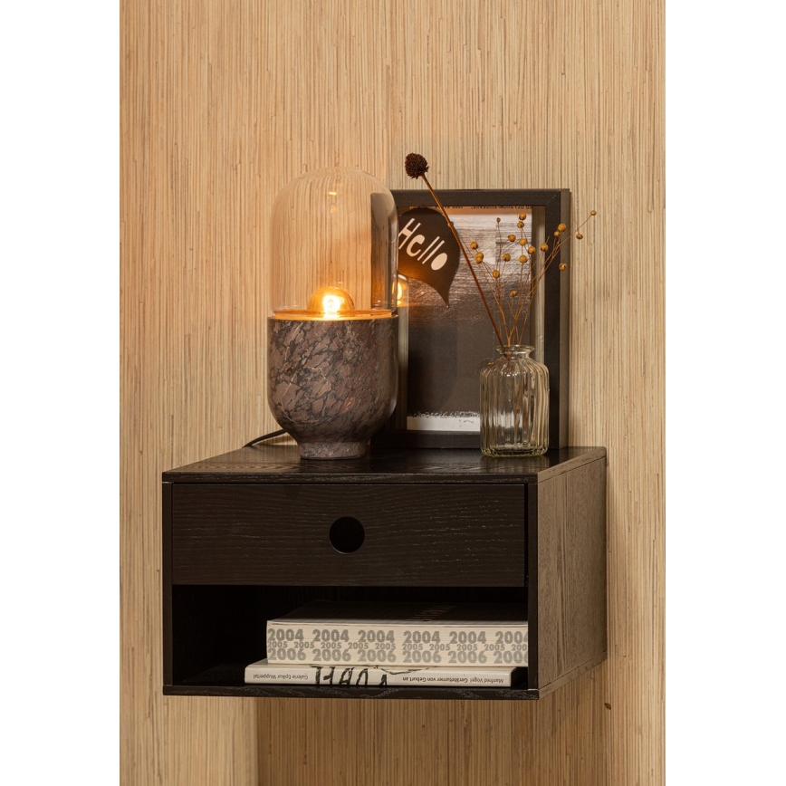 Настолна лампа ASEL 1xE27/25W/230V мрамор сив/кафяв