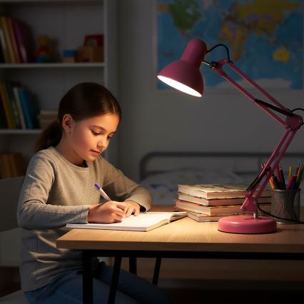 Настолна лампа AURIQ 1xE27/60W/230V розова