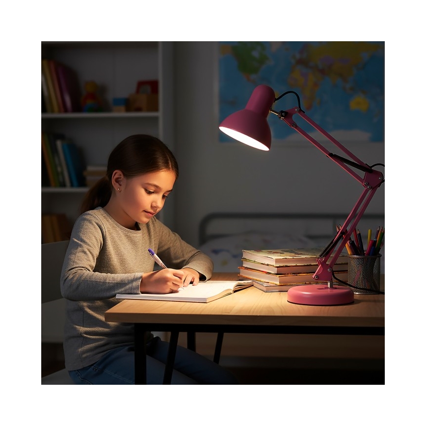 Настолна лампа AURIQ 1xE27/60W/230V розова