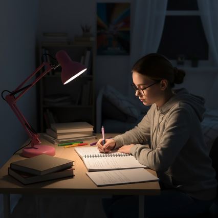 Настолна лампа AURIQ 1xE27/60W/230V розова