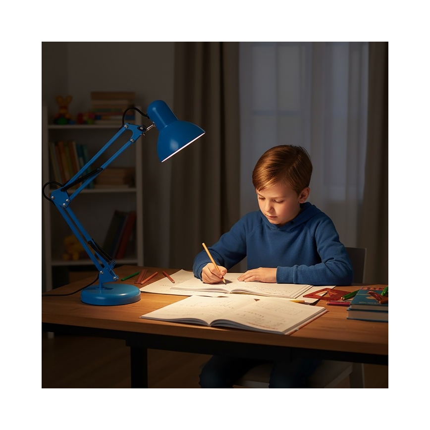 Настолна лампа AURIQ 1xE27/60W/230V синя