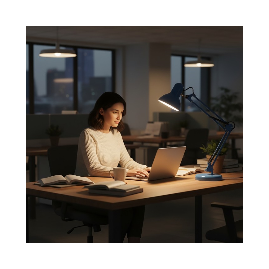 Настолна лампа AURIQ 1xE27/60W/230V синя