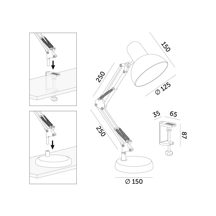 Настолна лампа AURIQ 1xE27/60W/230V синя