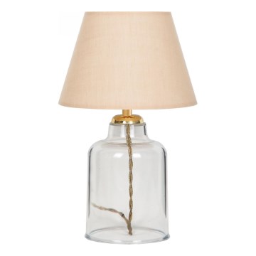 Настолна лампа AYD 1xE27/40W/230V бежова/прозрачна
