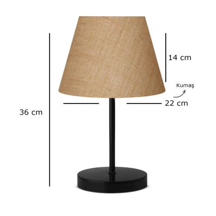 Настолна лампа AYD 1xE27/40W/230V кафява/черна