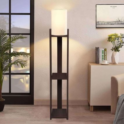 Настолна лампа AYD 1xE27/40W/230V кафява/кремава