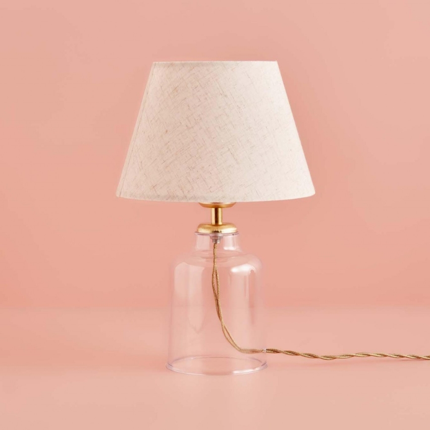 Настолна лампа AYD 1xE27/40W/230V кремава/прозрачна