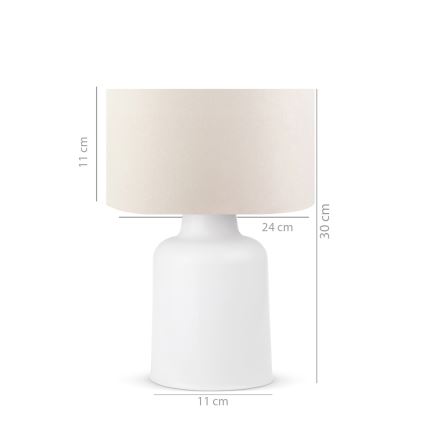 Настолна лампа AYD 1xE27/60W/230V бежоваа/бяла