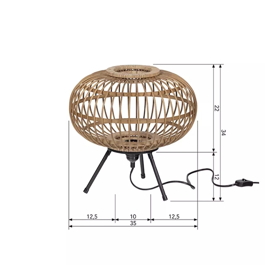 Настолна лампа BASICLABEL 1xE27/40W/230V бамбук