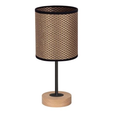 Настолна лампа BENITA 1xE27/60W/230V 30 см кафява/дъб