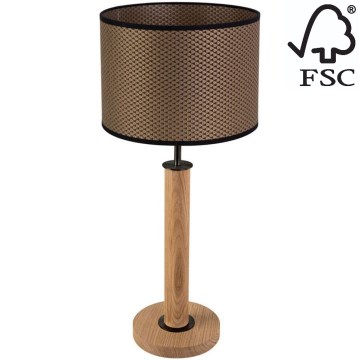 Настолна лампа BENITA 1xE27/60W/230V 61 см кафяв/дъб – FSC сертифицирано