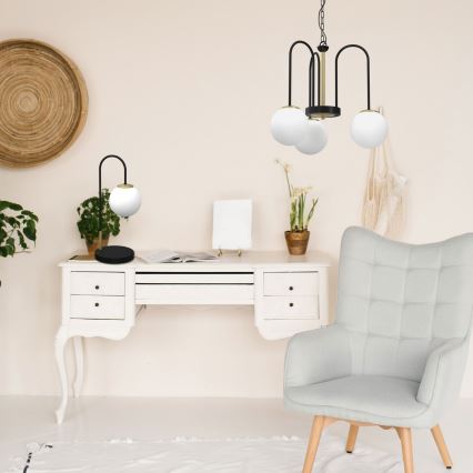 Настолна лампа CAMBRIDGE 1xE14/60W/230V черна/месинг