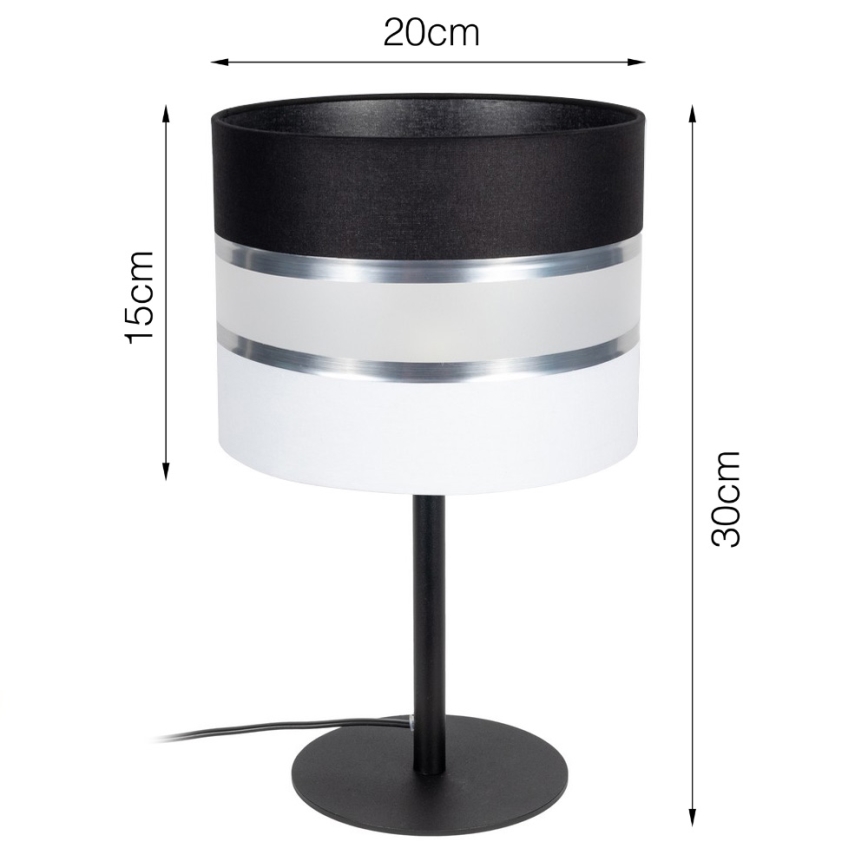 Настолна лампа CORAL 1xE27/60W/230V черна/бяла