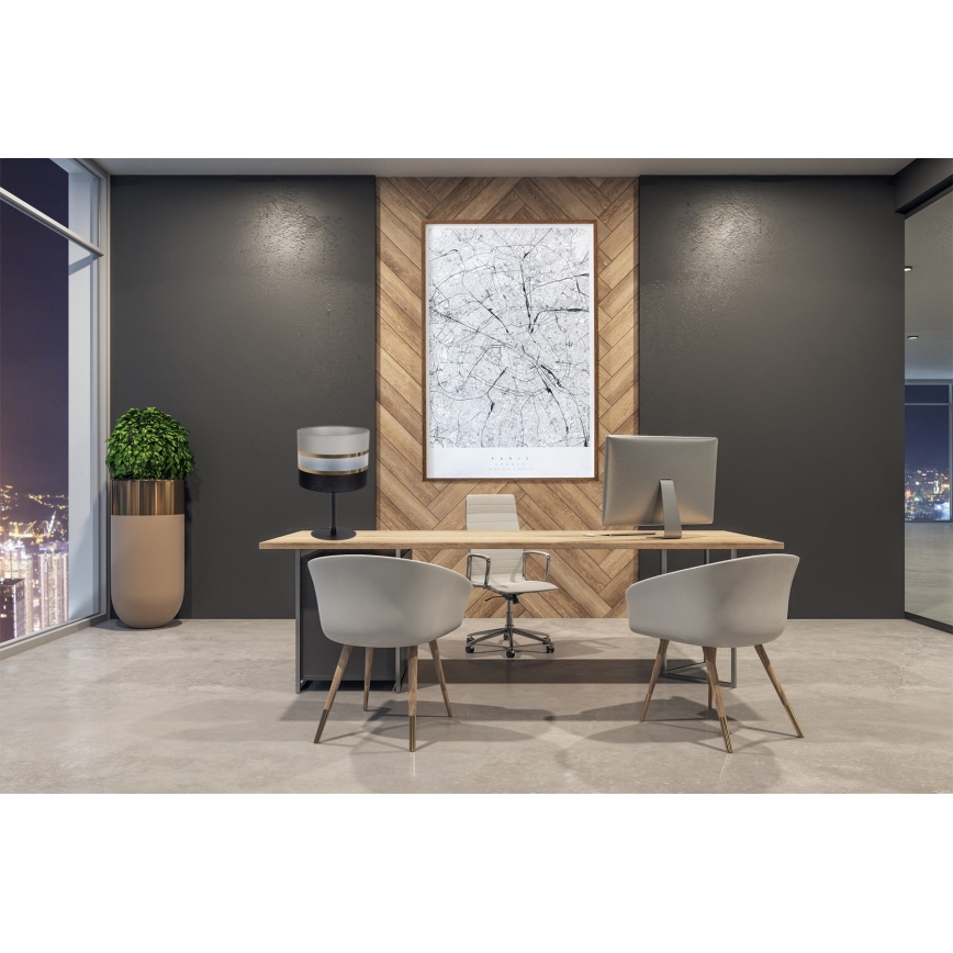 Настолна лампа CORAL 1xE27/60W/230V черна/сива