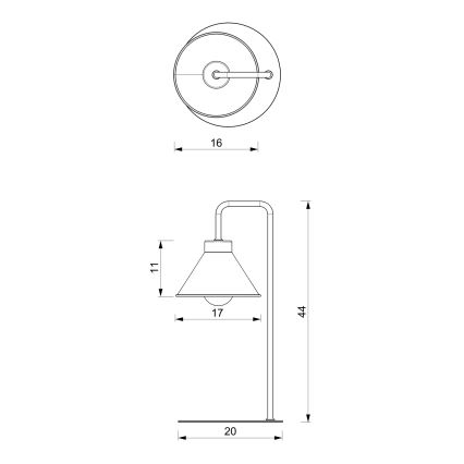 Настолна лампа DEMET 1xE27/15W/230V черен/златист