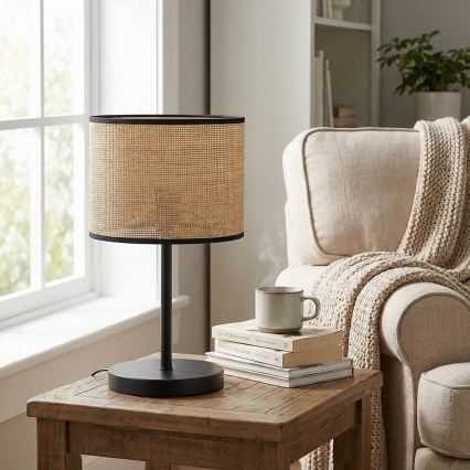 Настолна лампа ECO 1xE27/15W/230V бежова/ратан