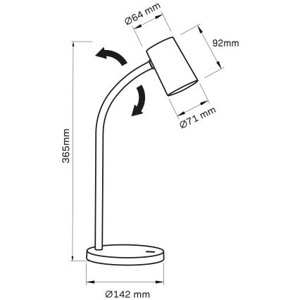 Настолна лампа FELIX 1xGU10/9W/230V черен