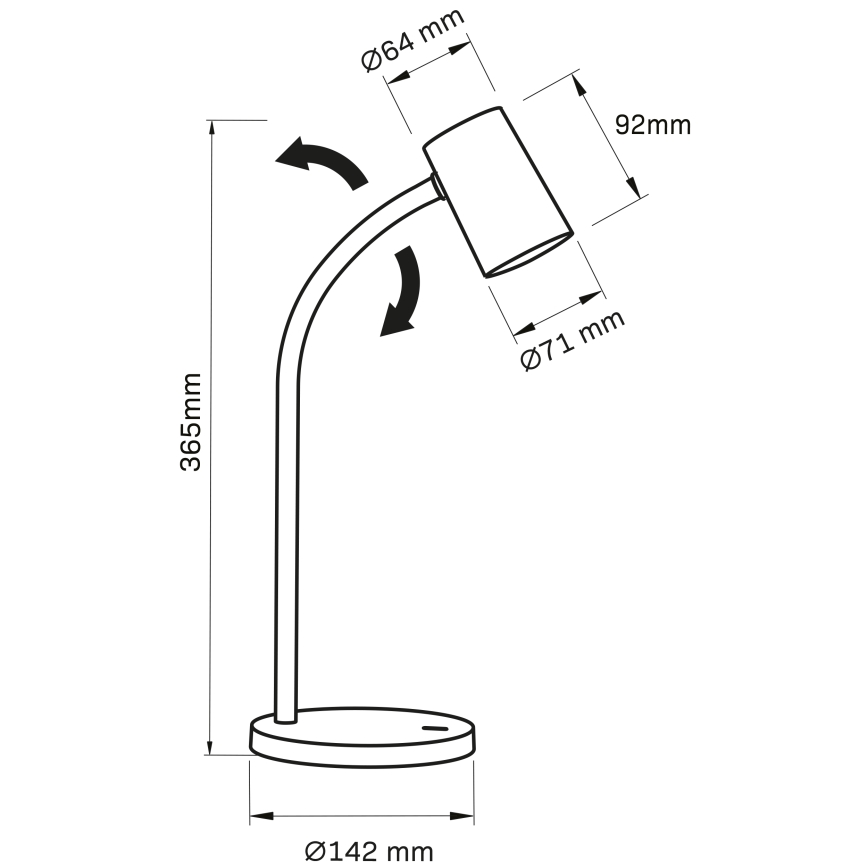 Настолна лампа FELIX 1xGU10/9W/230V черен