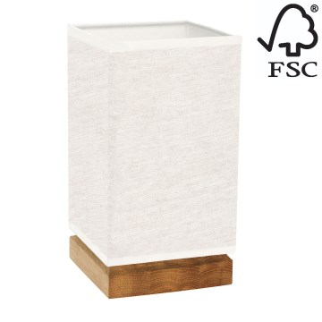 Настолна лампа FIRE 1xE27/25W/230V дъб/бежова - FSC сертифицирана
